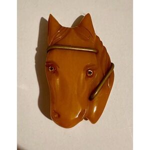 1940's Butterscotch Bakelite Horse Head Brooch